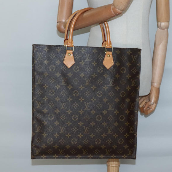 LOUIS VUITTON Monogram Sac Plat Hand Bag M51140 LV Auth 138699