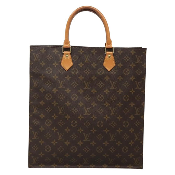 LOUIS VUITTON Monogram Sac Plat Hand Bag M51140 LV Auth 138699