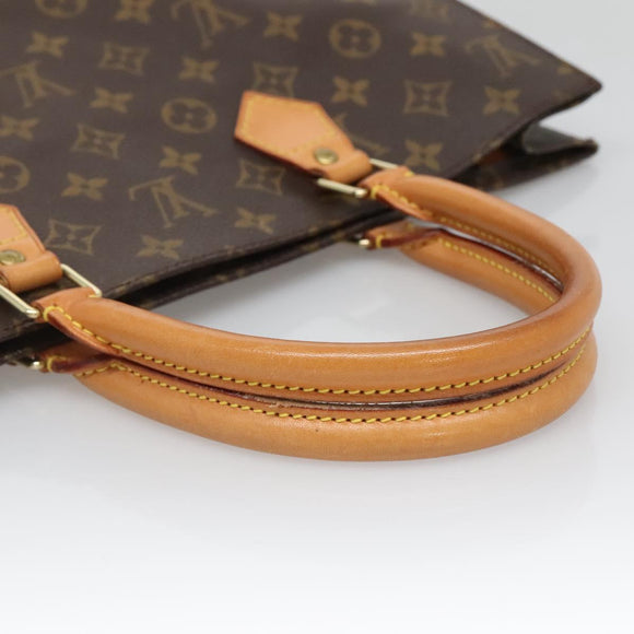 LOUIS VUITTON Monogram Sac Plat Hand Bag M51140 LV Auth 138699
