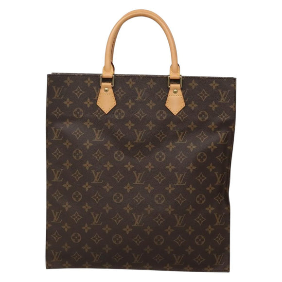 LOUIS VUITTON Monogram Sac Plat Hand Bag M51140 LV Auth 138723
