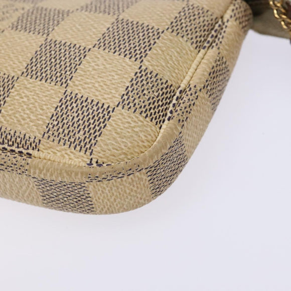 LOUIS VUITTON Damier Azur Mini Pochette Accessoires Pouch N63005 LV Auth 138754