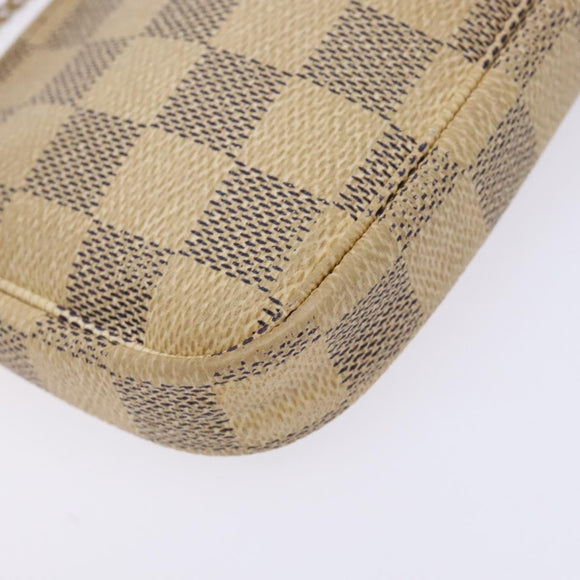 LOUIS VUITTON Damier Azur Mini Pochette Accessoires Pouch N63005 LV Auth 138754