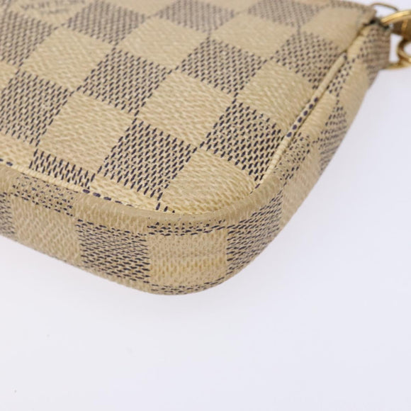 LOUIS VUITTON Damier Azur Mini Pochette Accessoires Pouch N63005 LV Auth 138754