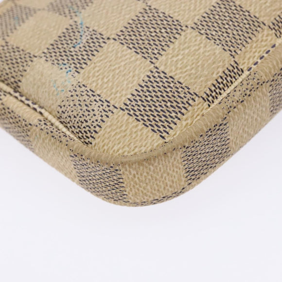 LOUIS VUITTON Damier Azur Mini Pochette Accessoires Pouch N63005 LV Auth 138754