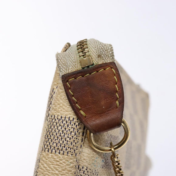 LOUIS VUITTON Damier Azur Mini Pochette Accessoires Pouch N63005 LV Auth 138754