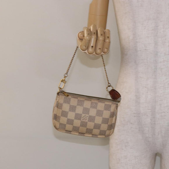 LOUIS VUITTON Damier Azur Mini Pochette Accessoires Pouch N63005 LV Auth 138754