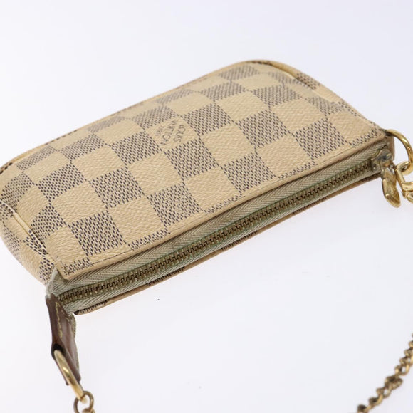 LOUIS VUITTON Damier Azur Mini Pochette Accessoires Pouch N63005 LV Auth 138754