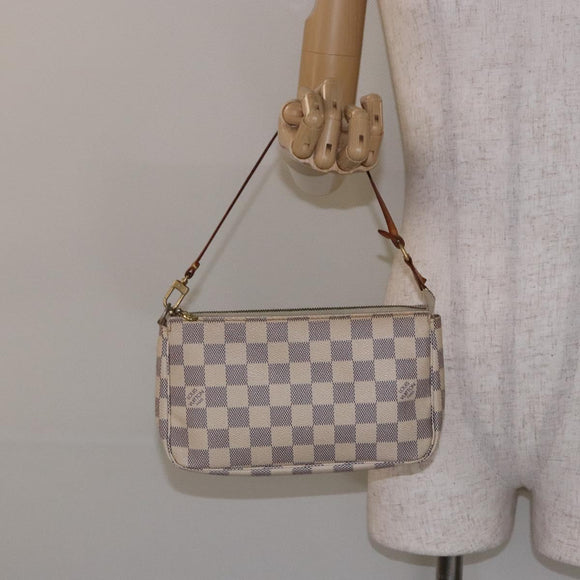 LOUIS VUITTON Damier Azur Pochette Accessoires Pouch N51986 LV Auth 138756