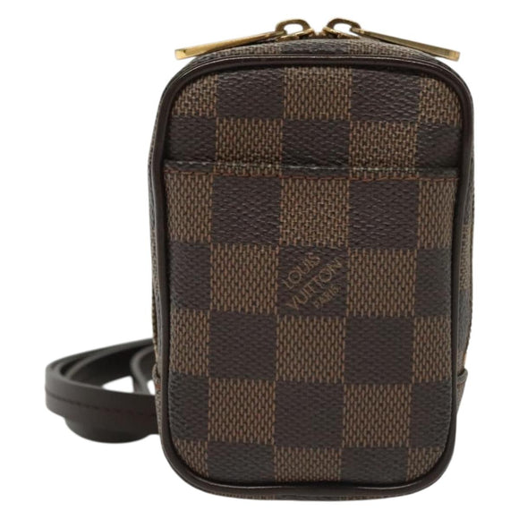 LOUIS VUITTON Damier Ebene Etui Okapi PM Pouch N61738 LV Auth 138757