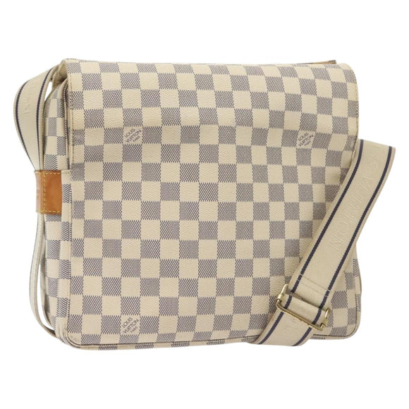 LOUIS VUITTON Damier Azur Naviglio Shoulder Bag N51189 LV Auth 138759