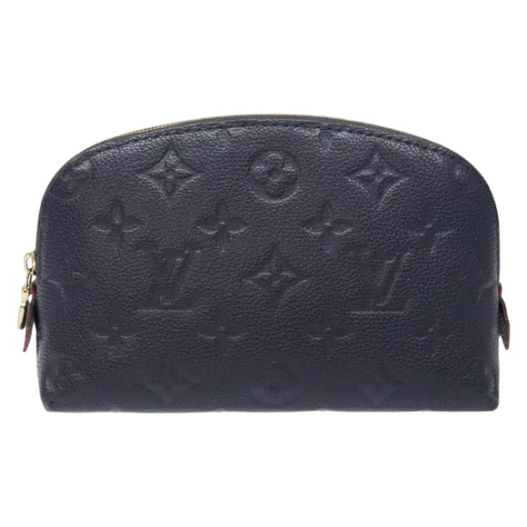 LOUIS VUITTON Monogram Empreinte Pochette Cosmetic PM Navy M69413 LV Auth 138768