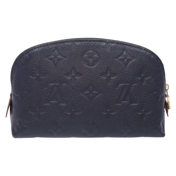 LOUIS VUITTON Monogram Empreinte Pochette Cosmetic PM Navy M69413 LV Auth 138768