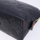 LOUIS VUITTON Monogram Empreinte Pochette Cosmetic PM Navy M69413 LV Auth 138768-14