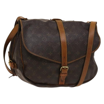 LOUIS VUITTON Monogram Saumur 35 Shoulder Bag M42254 LV Auth 138785