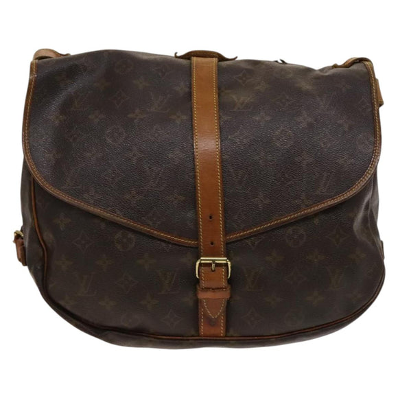 LOUIS VUITTON Monogram Saumur 35 Shoulder Bag M42254 LV Auth 138785