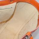 CHANEL Punching Tote Bag Enamel Orange Silver CC Auth 138790-18