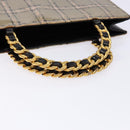 CHANEL Chain Hand Bag Enamel Beige Gold CC Auth 138791-7