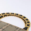 CHANEL Chain Hand Bag Enamel Beige Gold CC Auth 138791-8