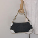 CHANEL Shoulder Bag Canvas Black Gold CC Auth 138794-22