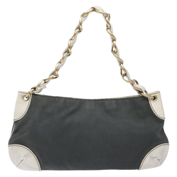 CHANEL Shoulder Bag Canvas Black Gold CC Auth 138794