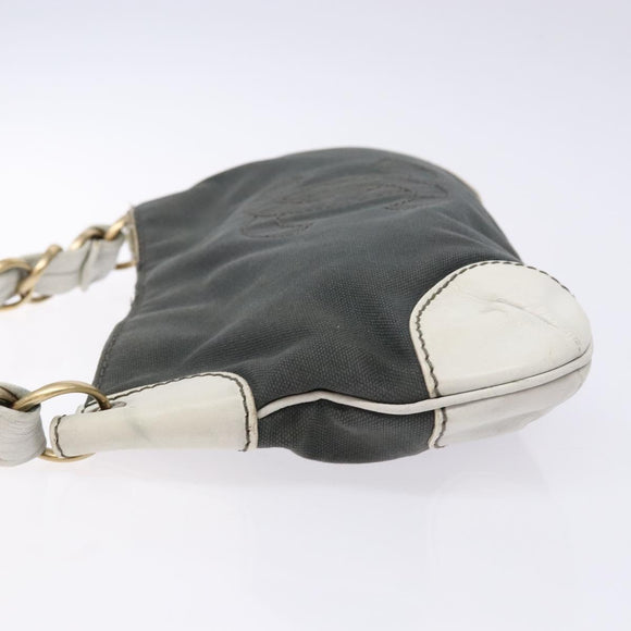 CHANEL Shoulder Bag Canvas Black Gold CC Auth 138794