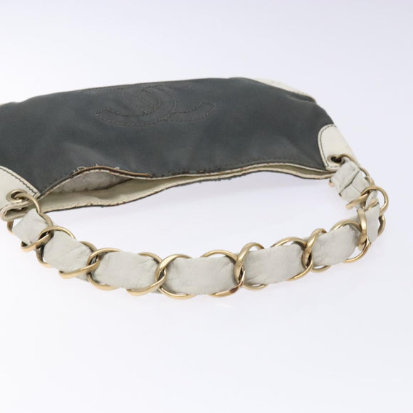 CHANEL Shoulder Bag Canvas Black Gold CC Auth 138794