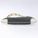 CHANEL Shoulder Bag Canvas Black Gold CC Auth 138794-9