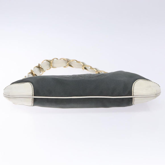 CHANEL Shoulder Bag Canvas Black Gold CC Auth 138794