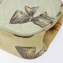 CHANEL Matelasse Hand Bag Canvas Green Silver CC Auth 138799-10