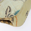 CHANEL Matelasse Hand Bag Canvas Green Silver CC Auth 138799-11