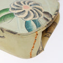 CHANEL Matelasse Hand Bag Canvas Green Silver CC Auth 138799-12