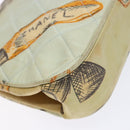 CHANEL Matelasse Hand Bag Canvas Green Silver CC Auth 138799-13