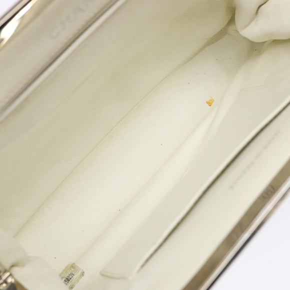 CHANEL Matelasse Hand Bag Canvas Green Silver CC Auth 138799