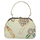 CHANEL Matelasse Hand Bag Canvas Green Silver CC Auth 138799-3