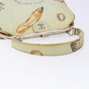 CHANEL Matelasse Hand Bag Canvas Green Silver CC Auth 138799-7