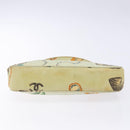 CHANEL Matelasse Hand Bag Canvas Green Silver CC Auth 138799-9