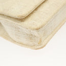 CHANEL Matelasse Chain Wallet Tweed White Silver CC Auth 138800-10