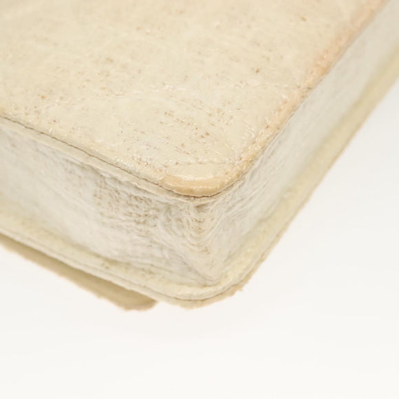 CHANEL Matelasse Chain Wallet Tweed White Silver CC Auth 138800