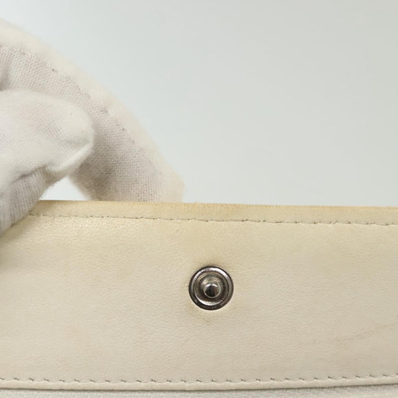 CHANEL Matelasse Chain Wallet Tweed White Silver CC Auth 138800