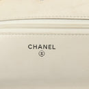 CHANEL Matelasse Chain Wallet Tweed White Silver CC Auth 138800-17