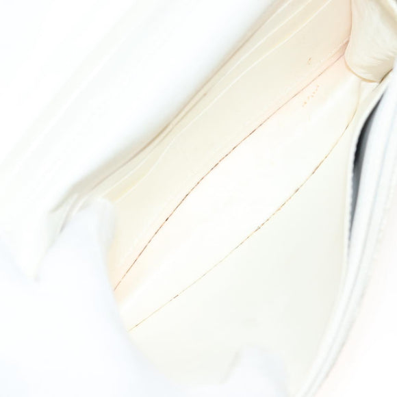 CHANEL Matelasse Chain Wallet Tweed White Silver CC Auth 138800