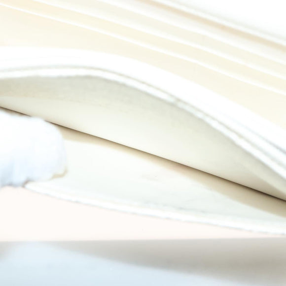 CHANEL Matelasse Chain Wallet Tweed White Silver CC Auth 138800