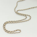 CHANEL Matelasse Chain Wallet Tweed White Silver CC Auth 138800-7