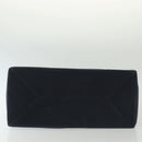 CHANEL Choco Bar Line Chain Tote Bag Canvas Navy Silver CC Auth 138802-5