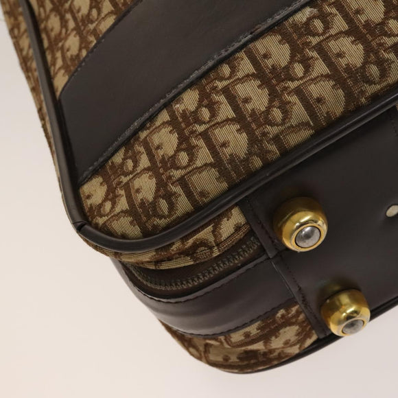 Christian Dior Trotter Canvas Trunk Brown Gold Auth 138804