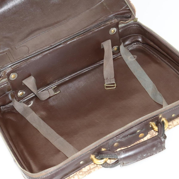 Christian Dior Trotter Canvas Trunk Brown Gold Auth 138804