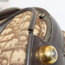 Christian Dior Trotter Canvas Trunk Brown Gold Auth 138804-22