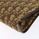 Christian Dior Trotter Canvas Shoulder Bag Brown Gold Auth 138805-12