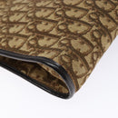 Christian Dior Trotter Canvas Shoulder Bag Brown Gold Auth 138805-13