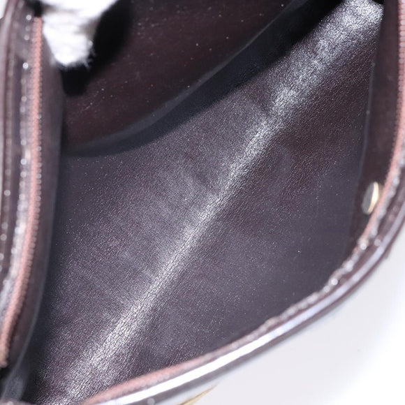 Christian Dior Trotter Canvas Shoulder Bag Brown Gold Auth 138805